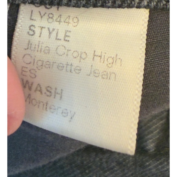 Reformation Julia Crop High Cigarette Jeans Monterey Wash Black Grey Size 16 - Picture 7 of 7